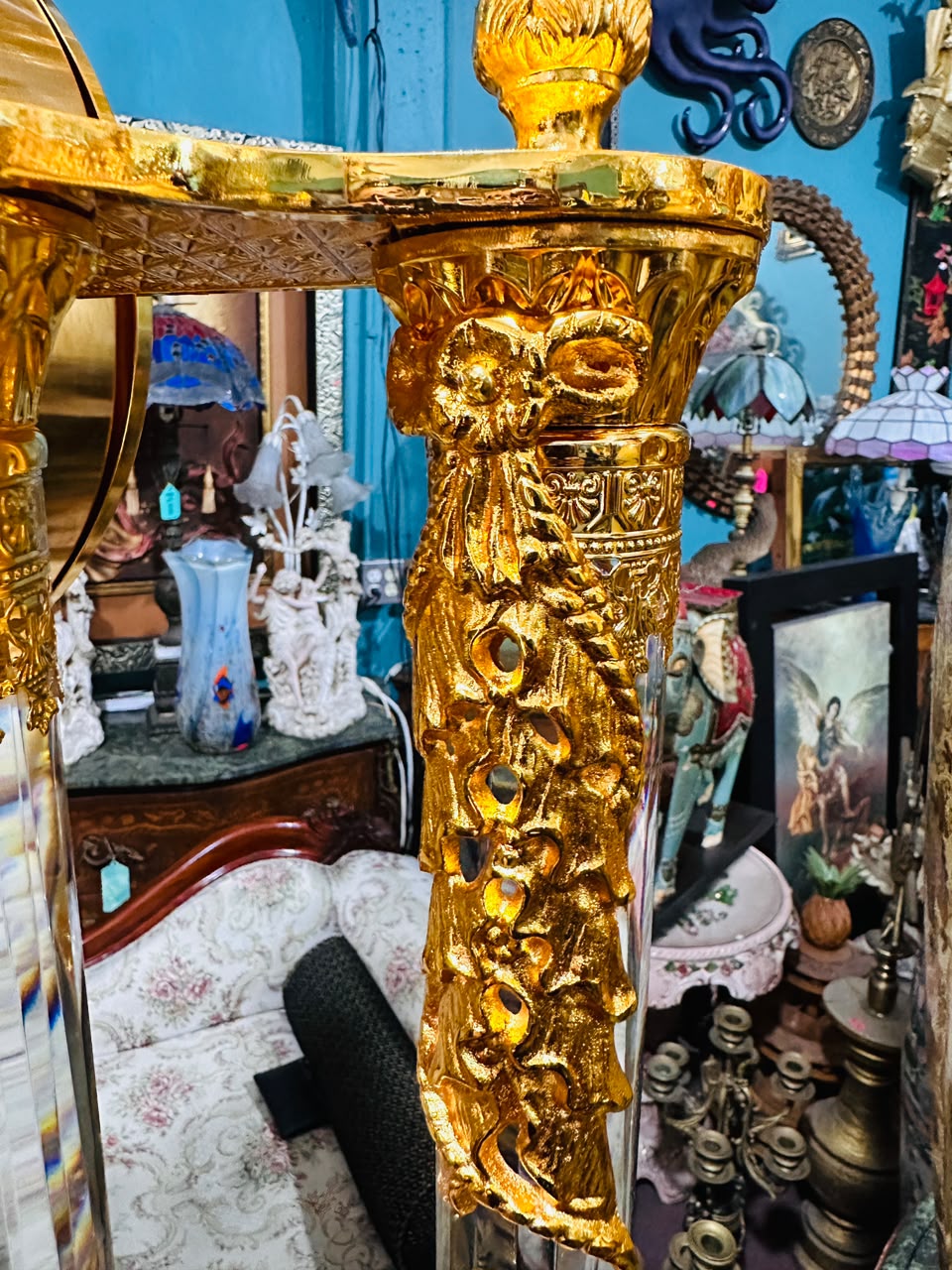 Homey Designs Inc. Grandfather Clock - Gold Brass with Chimes 🕰️