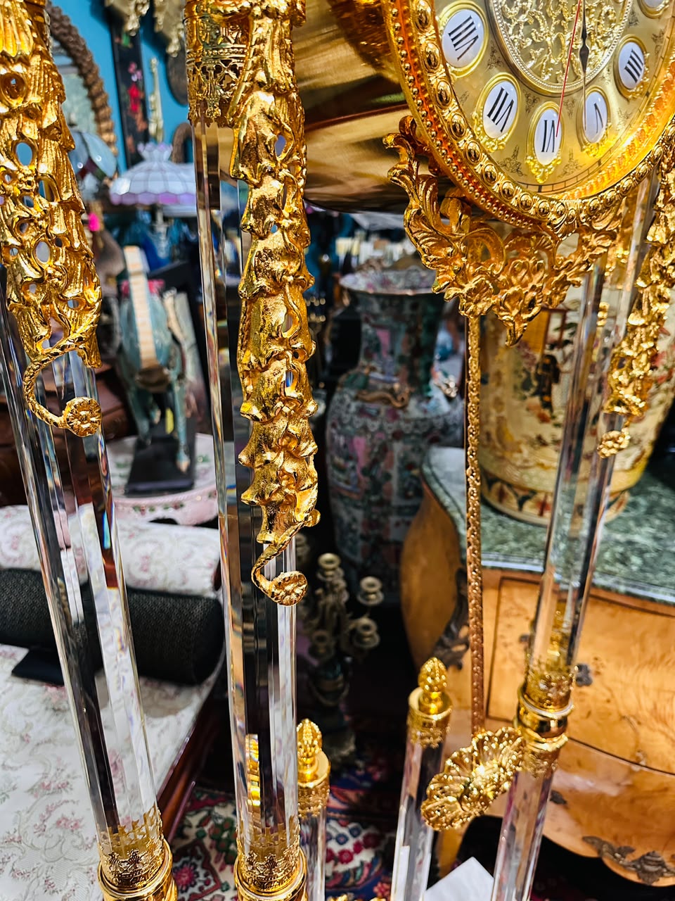 Homey Designs Inc. Grandfather Clock - Gold Brass with Chimes 🕰️