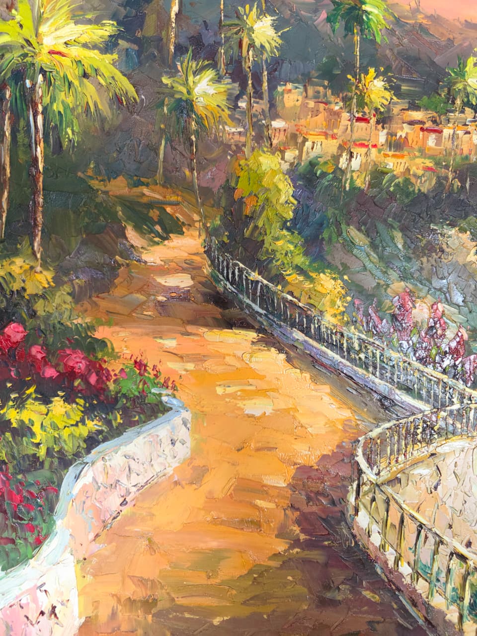 Paisaje costero al atardecer – Firmado Artemio🖌️