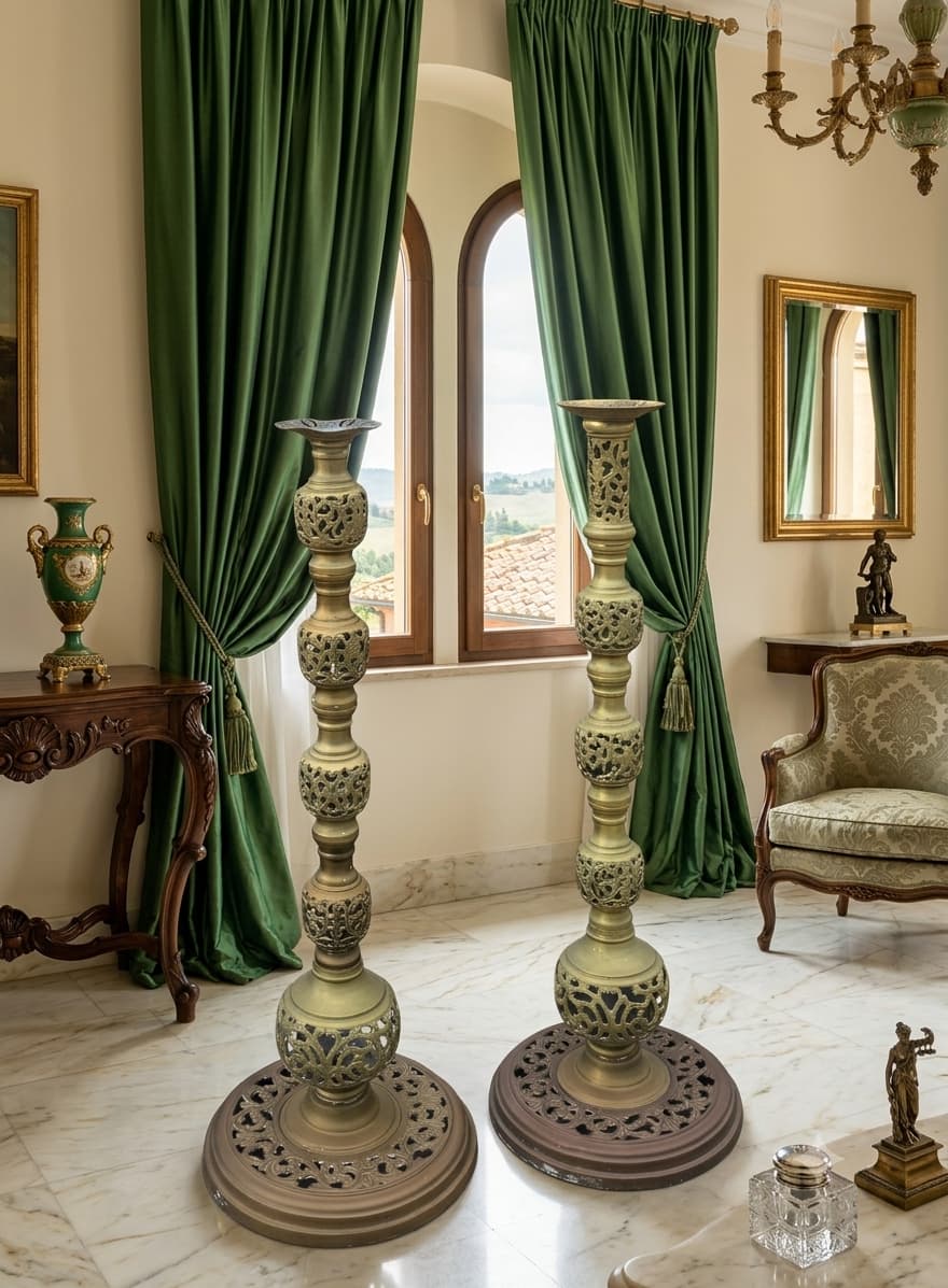 Par de Candelabros de Bronce ✨ 🔥🕯️