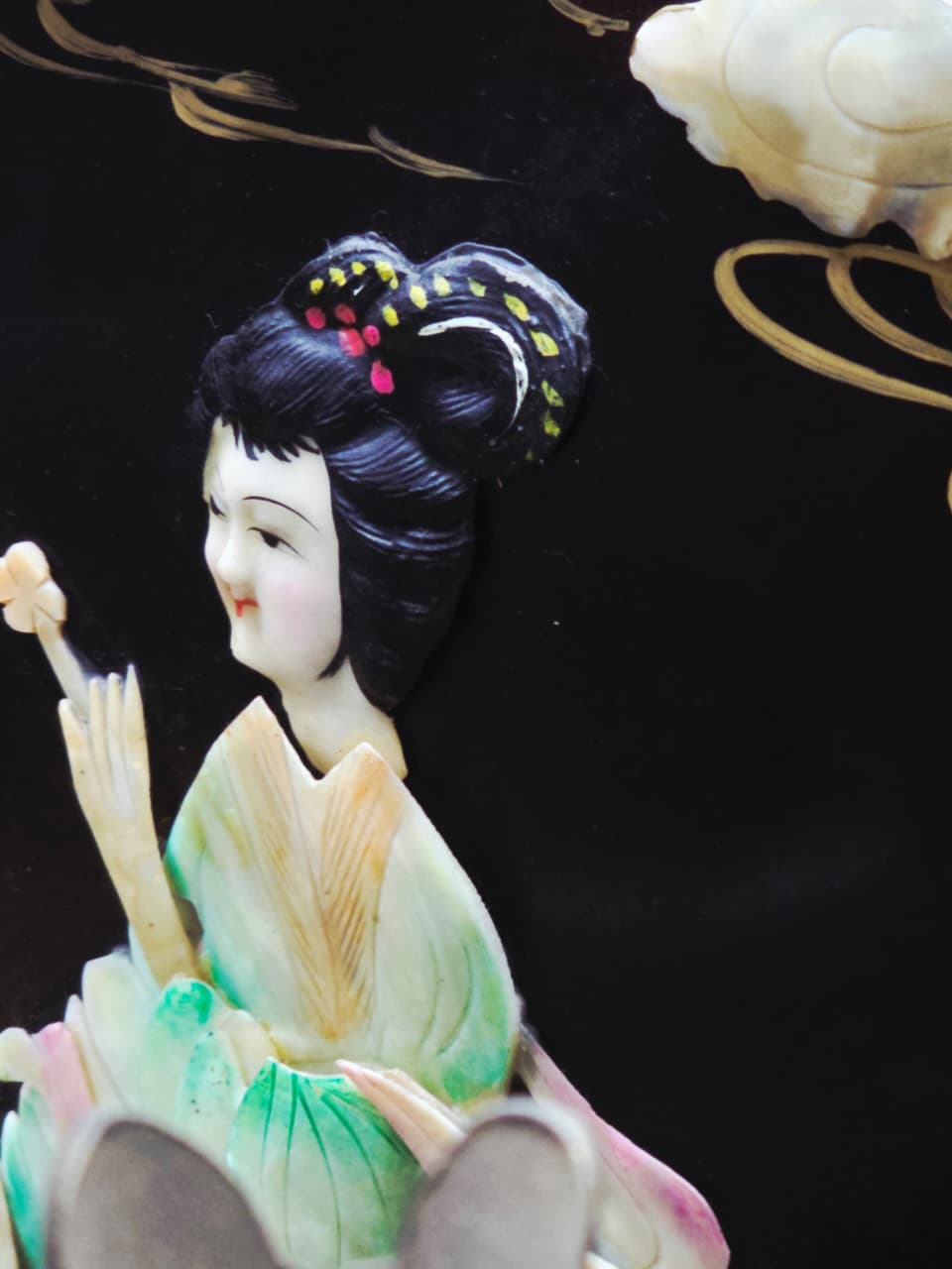 Biobo Oriental de 4 Paneles - Reflejos de Oriente en Laca y Oro🌿🌸🌿