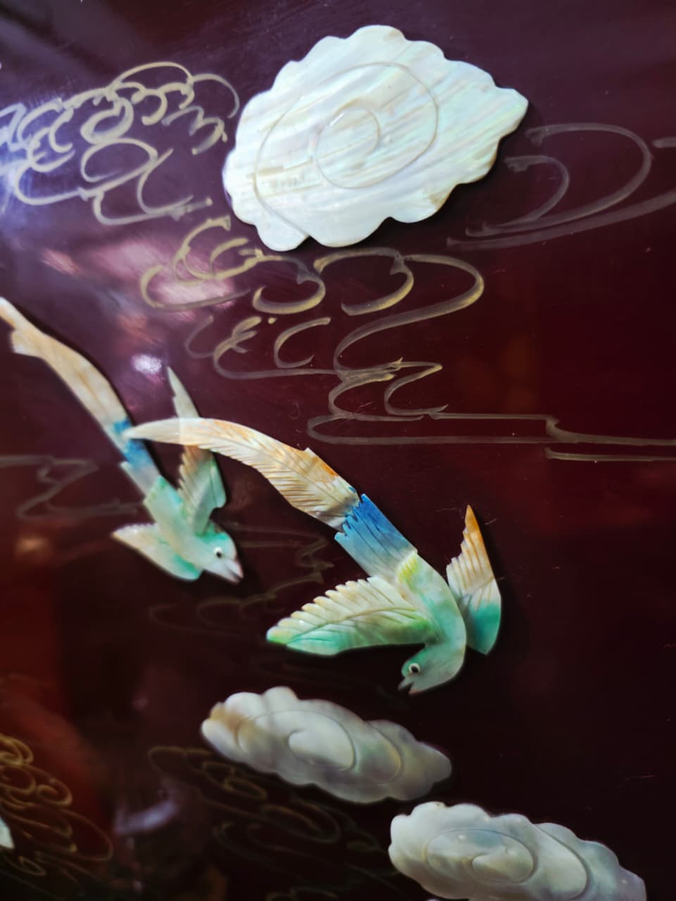 Biobo Oriental de 4 Paneles - Reflejos de Oriente en Laca y Oro🌿🌸🌿