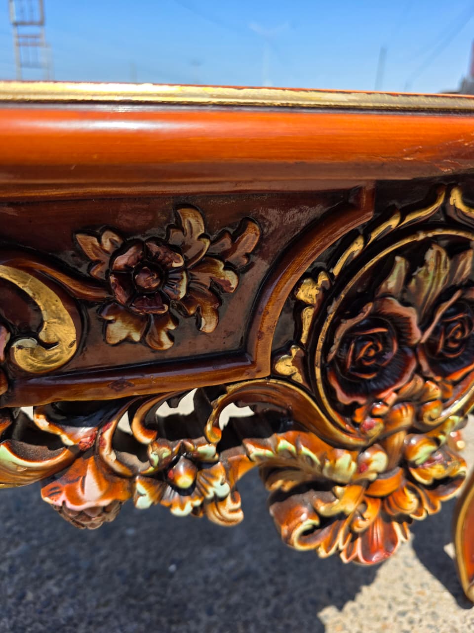 Ornamental Carved Wood Credenza with Floral Motifs 🌿🏛️🌿