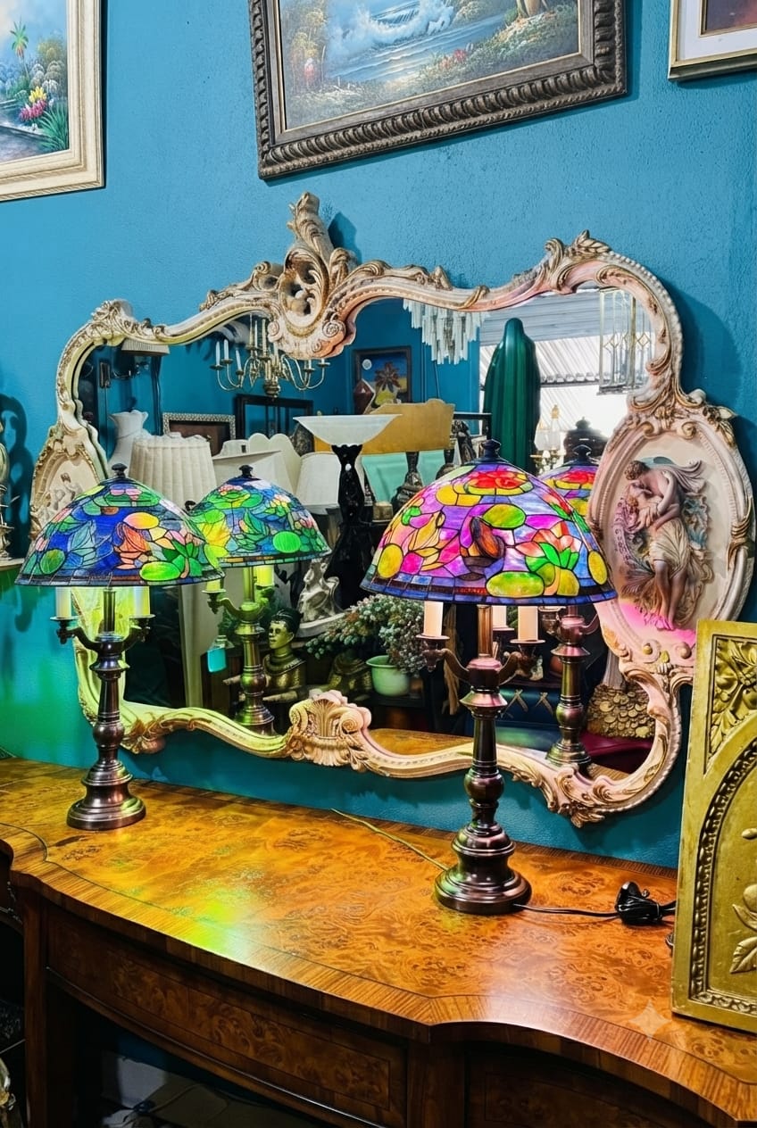 Capo Del Monte Style Mirror with Romeo and Juliet Decoration in Fine Porcelain🩷