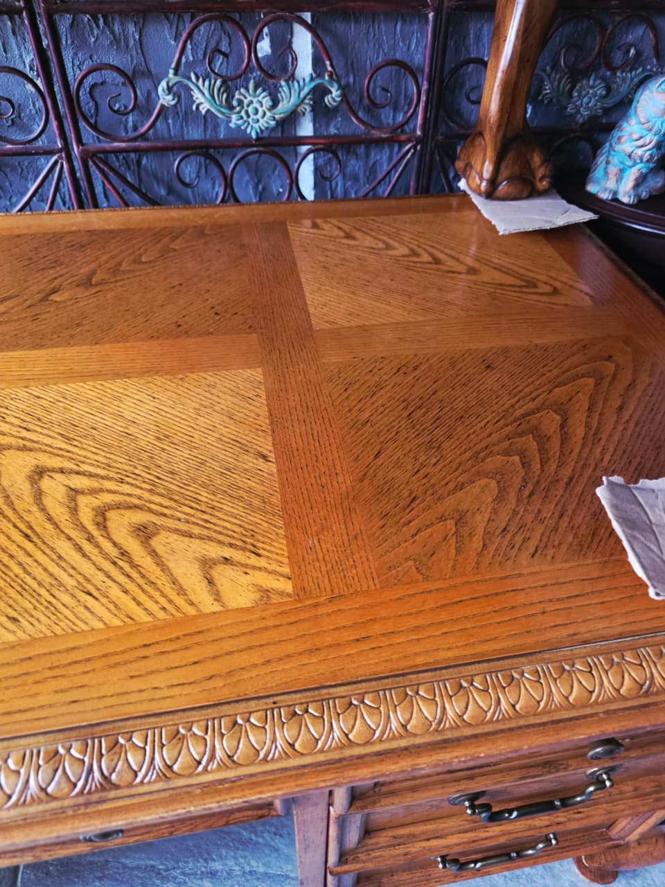 Bernhardt Flair Division Desk – Queen Anne Revival (1970s) 🪶⚜️🕊️