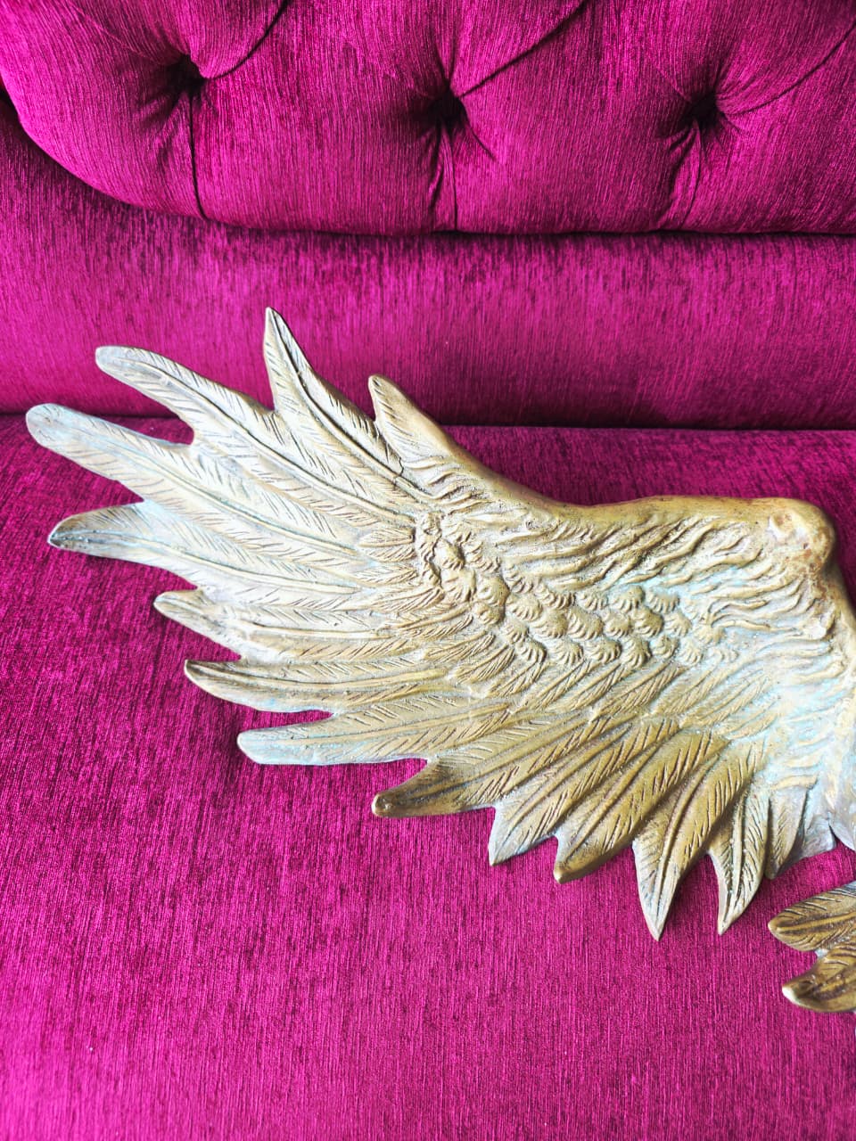 Escultura De Aguila Bronce Dorado Con Patina Verde🦅