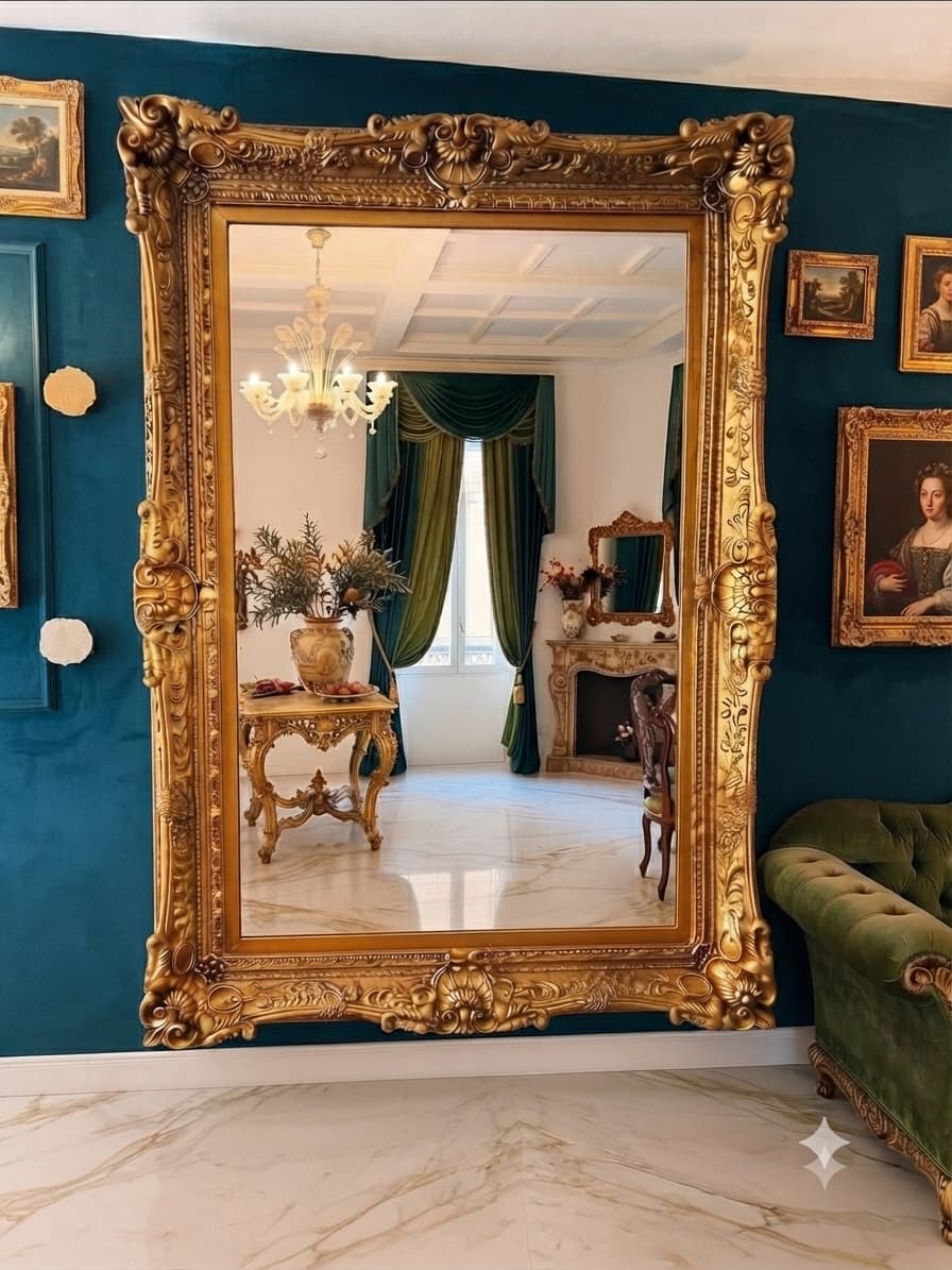 Espejo Italiano Antiguo de Gran Formato, Estilo Veneciano 🪞🏛️