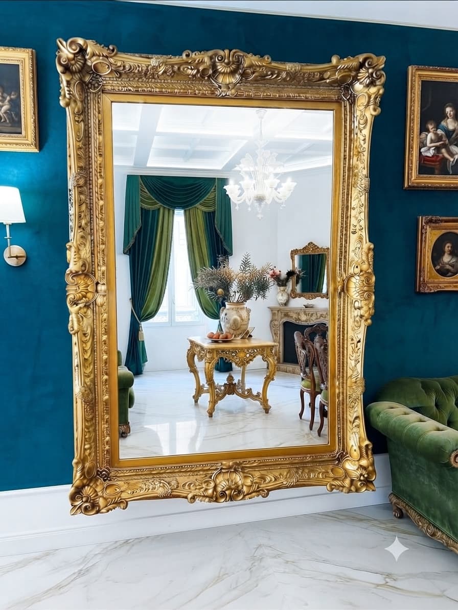 Espejo Italiano Antiguo de Gran Formato, Estilo Veneciano 🪞🏛️