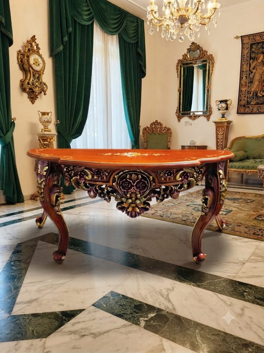 Ornamental Carved Wood Credenza with Floral Motifs 🌿🏛️🌿