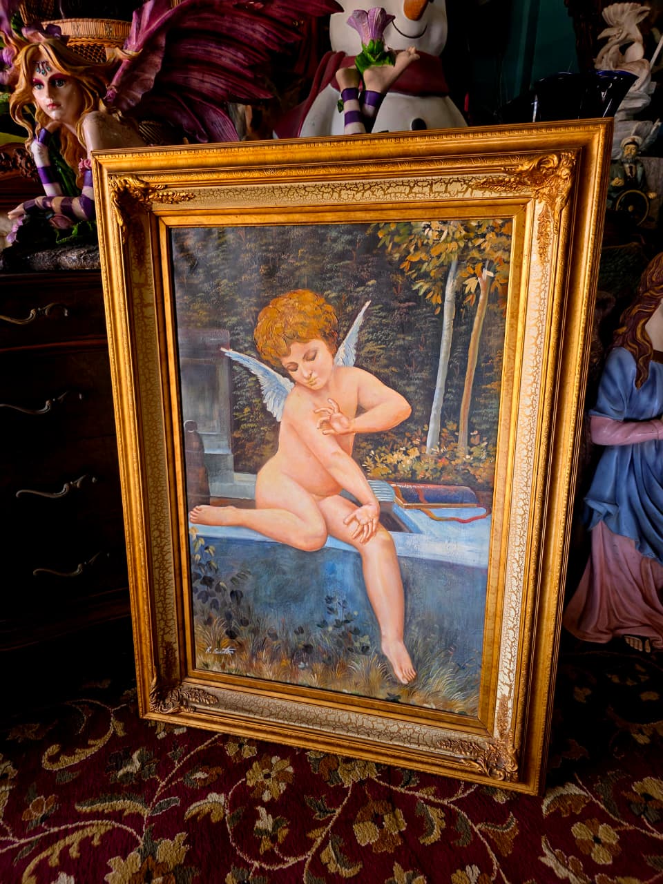 Cupido en Contemplacion – Obra Firmada por R. Benton🎨👼💘