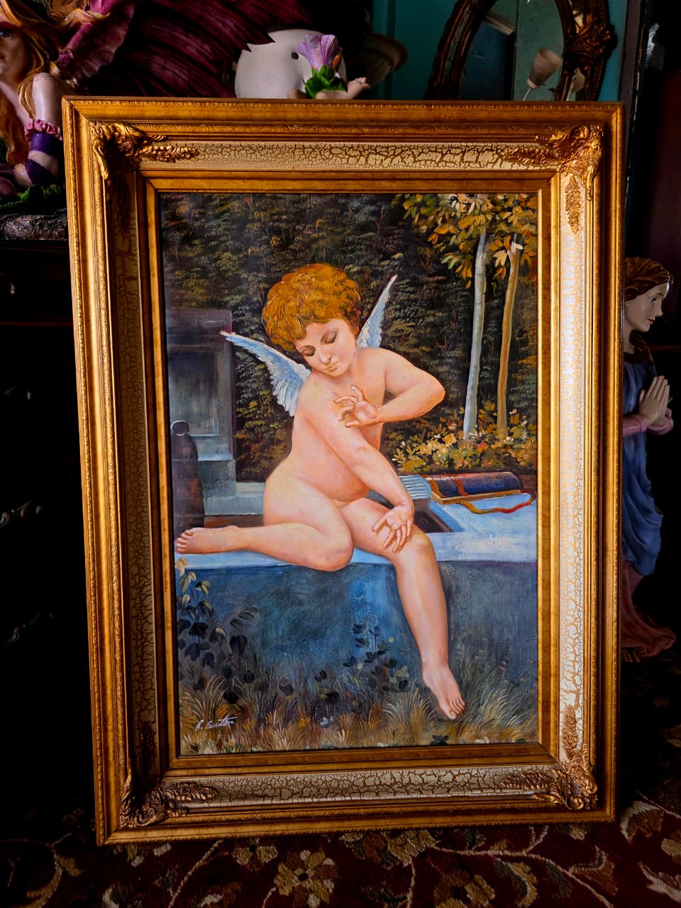 Cupido en Contemplacion – Obra Firmada por R. Benton🎨👼💘