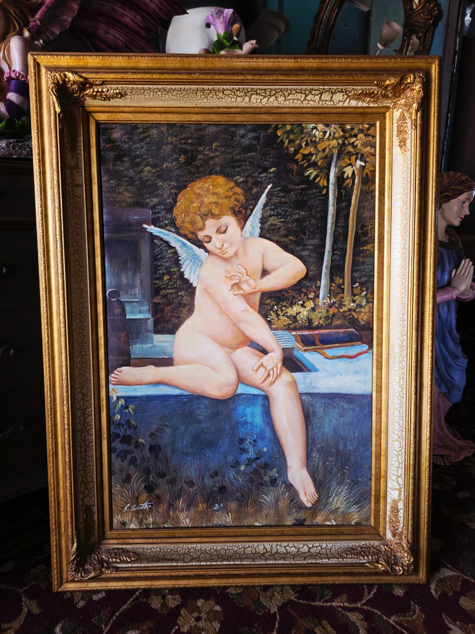 Cupido en Contemplacion – Obra Firmada por R. Benton🎨👼💘
