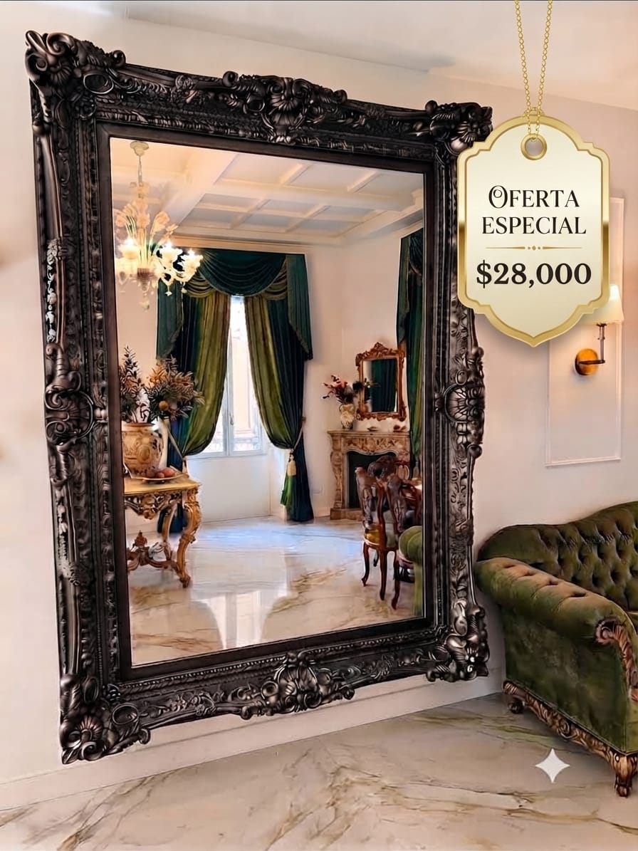 Espejo Italiano Antiguo de Gran Formato, Estilo Veneciano 🪞🏛️
