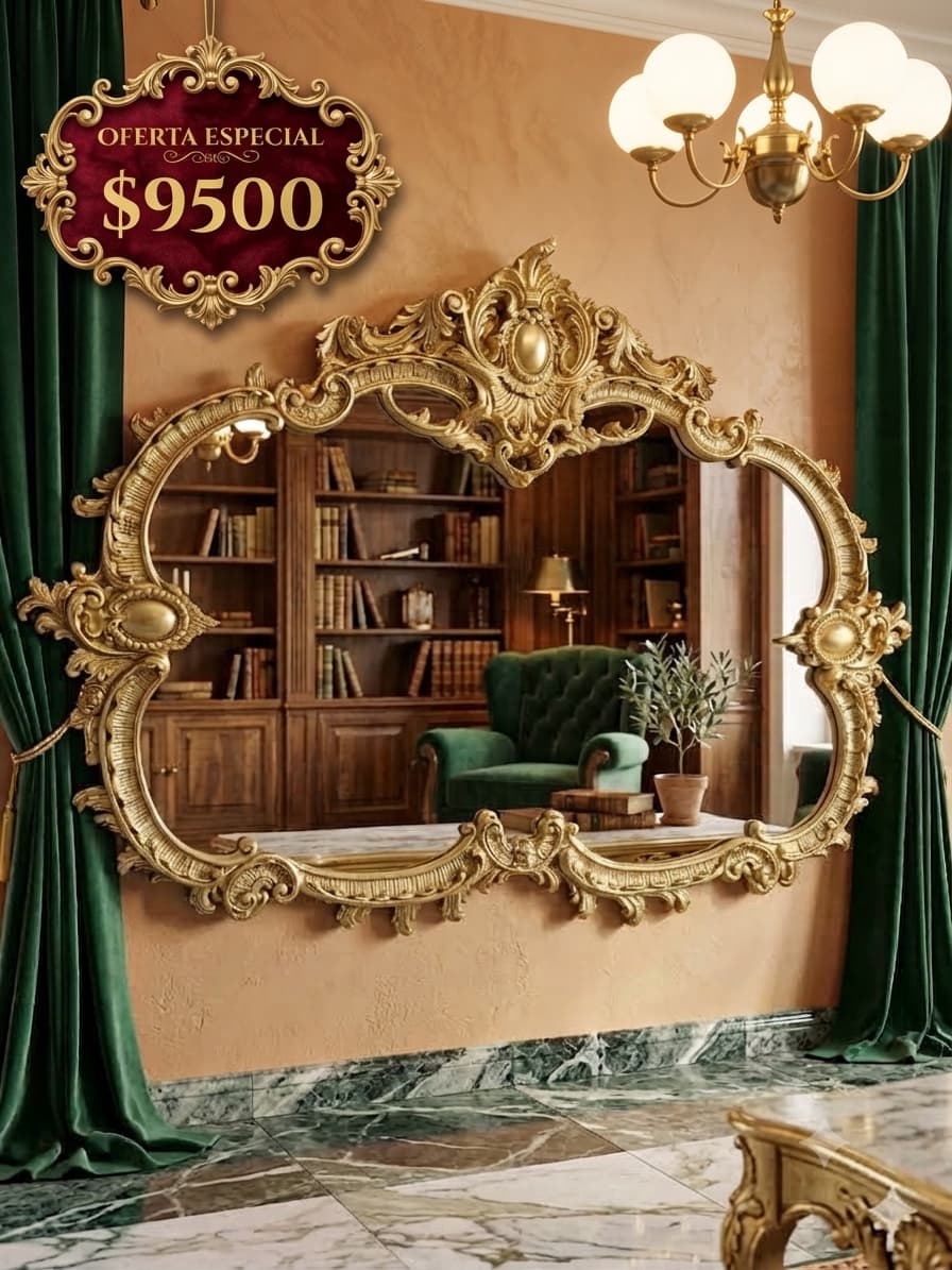 Large Gilded Baroque Mirror 🪞🏛️🌿