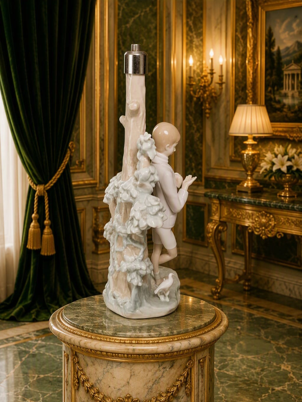 Lladó Sculpture "Boy Feeding Dove" #4508 ✨🏛️