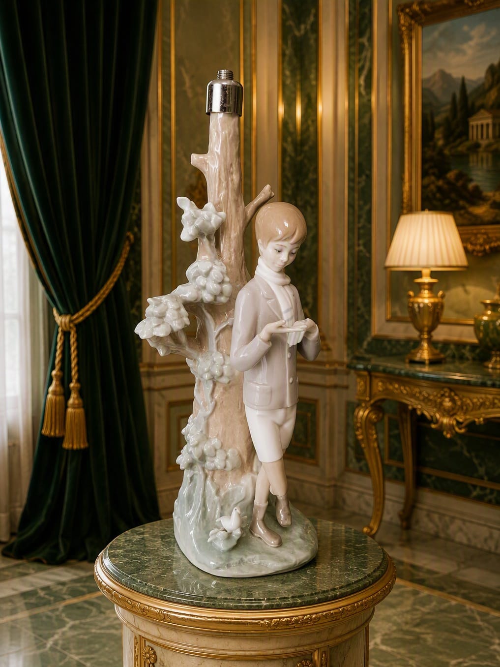 Lladó Sculpture "Boy Feeding Dove" #4508 ✨🏛️