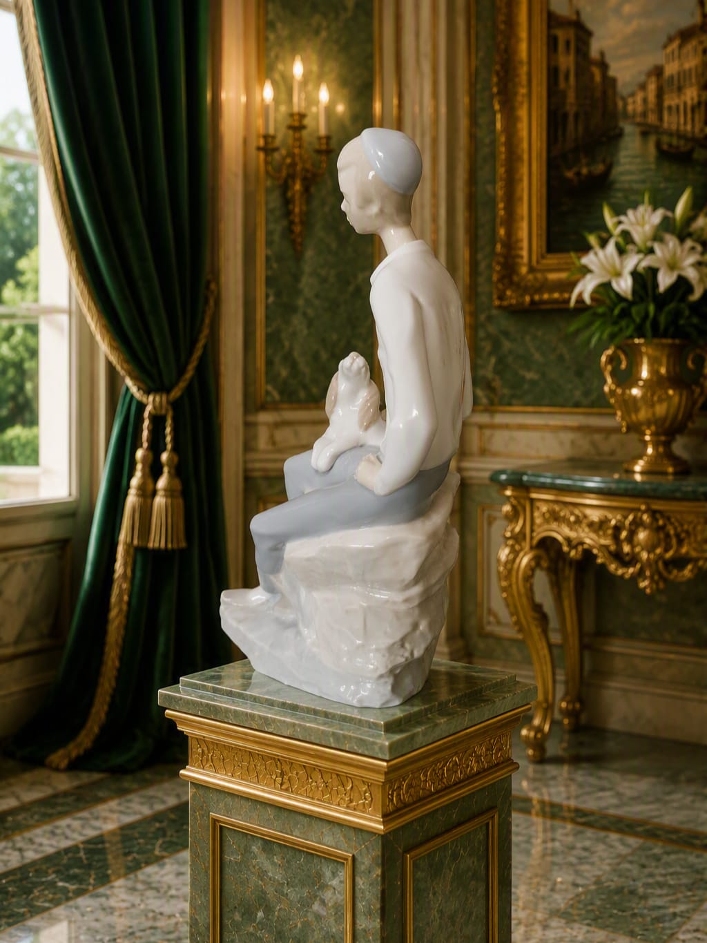 Nao by Lladro sculpture "Shepherd with Dog, Best Friend" ✨🏛️