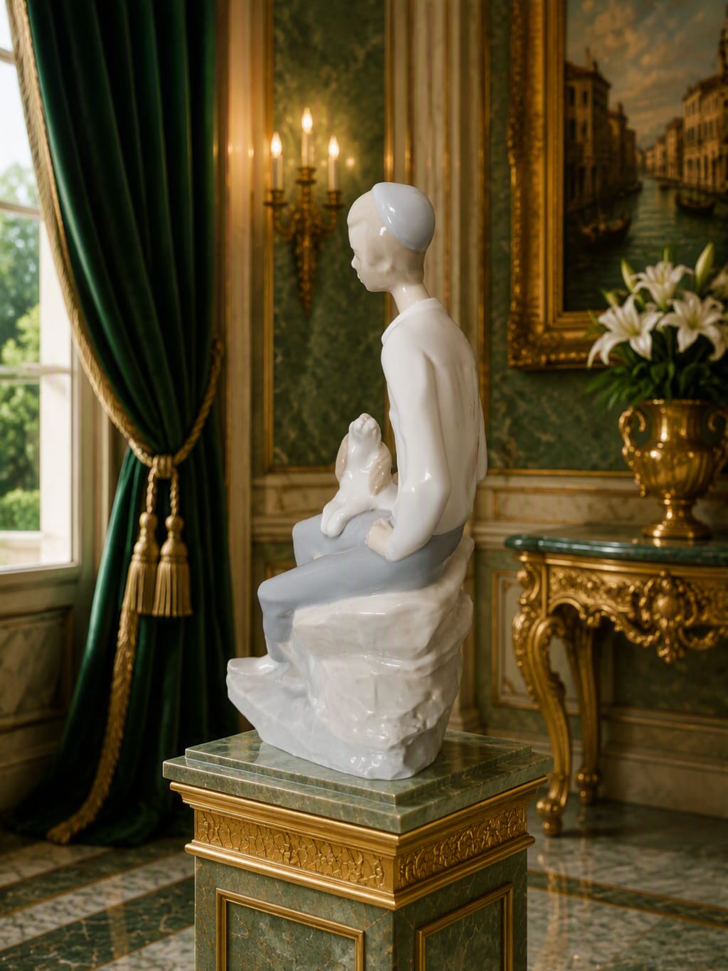 Nao by Lladro sculpture "Shepherd with Dog, Best Friend" ✨🏛️