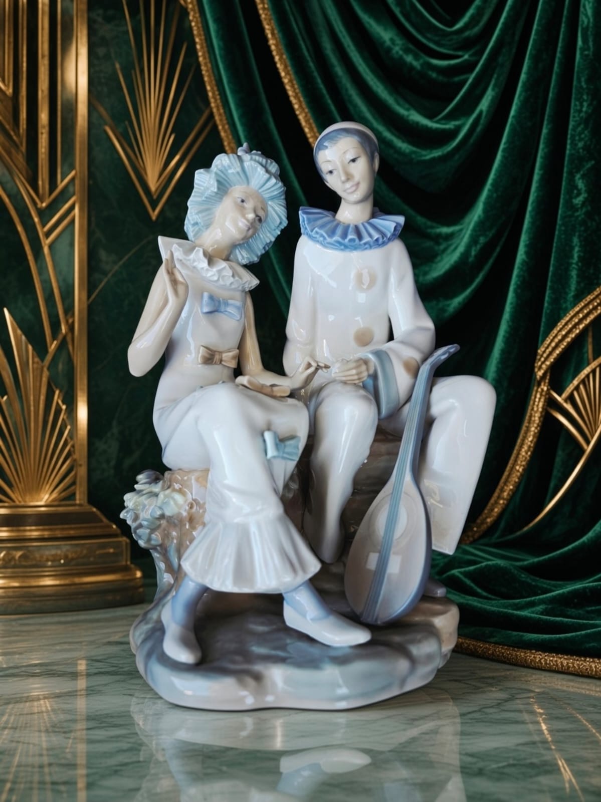 Pareja de Pierrot y Pierrette con Mandolina NAO by Lladro✨️🎭