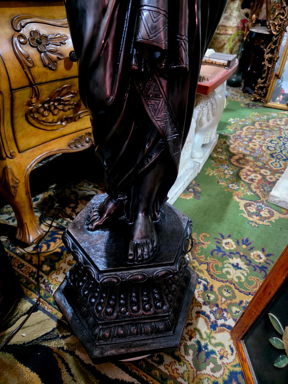 Art Nouveau Sculptural Lamp with Torch – Torchère Art Nouveau🌿🕯️🌿