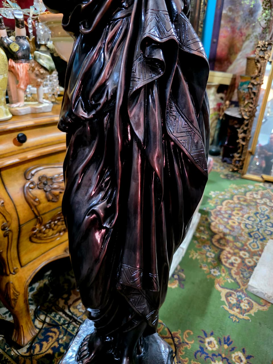 Art Nouveau Sculptural Lamp with Torch – Torchère Art Nouveau🌿🕯️🌿