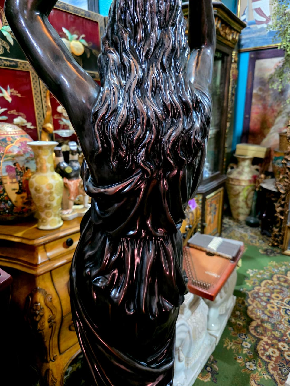Art Nouveau Sculptural Lamp with Torch – Torchère Art Nouveau🌿🕯️🌿