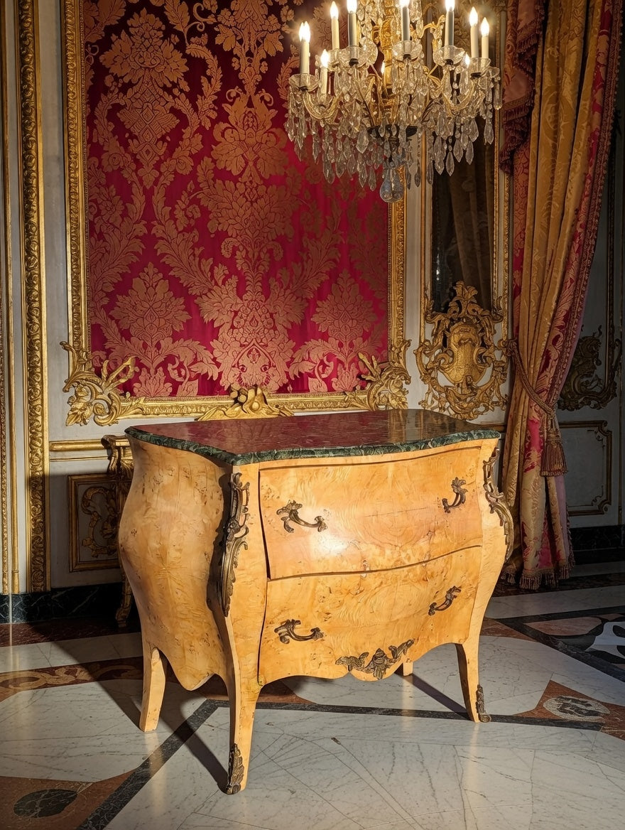 ✨ Bombe frances con cubierta de mármol y herrajes en bronce dorado 🇫🇷
