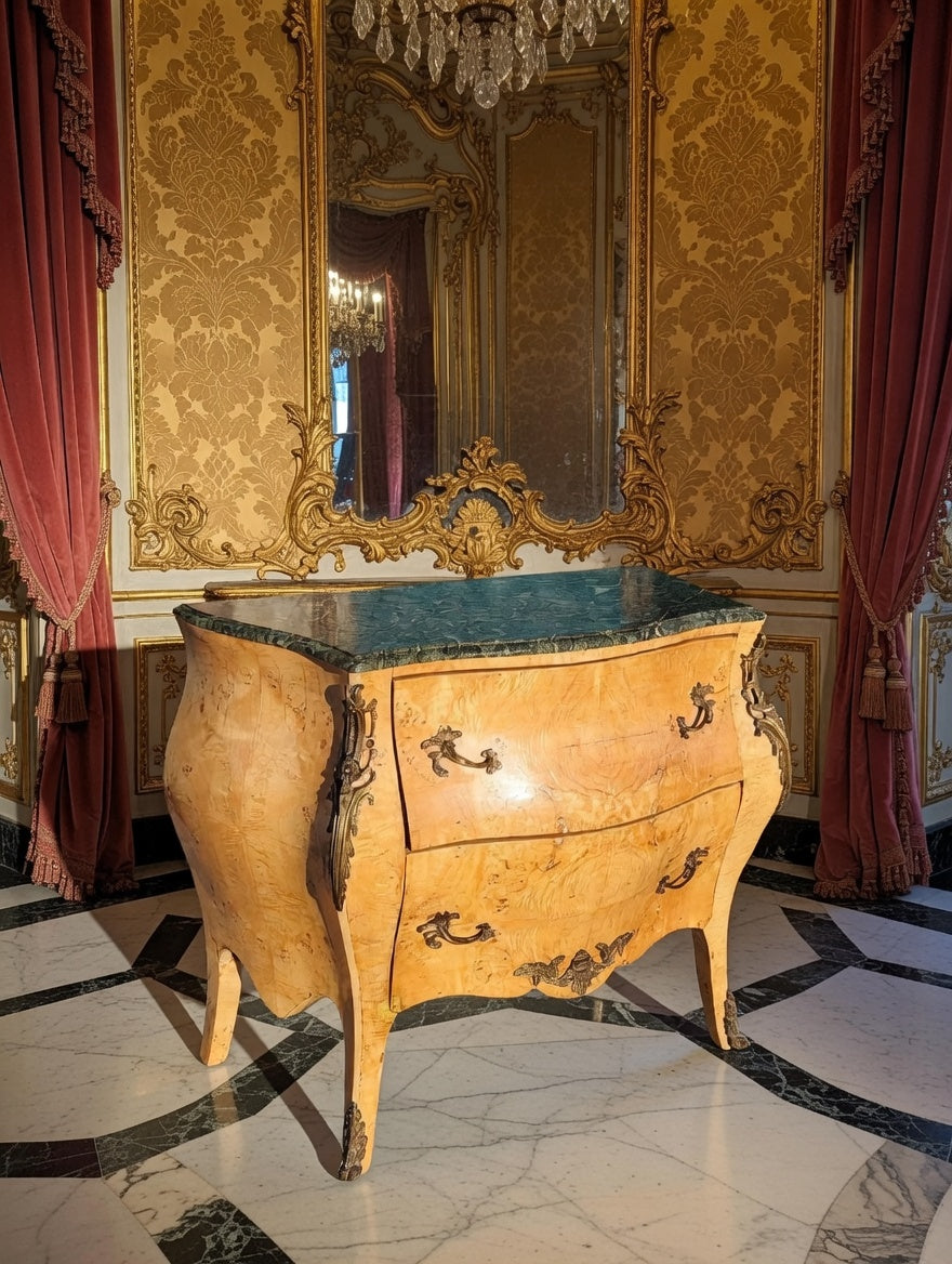 ✨ Bombe frances con cubierta de mármol y herrajes en bronce dorado 🇫🇷