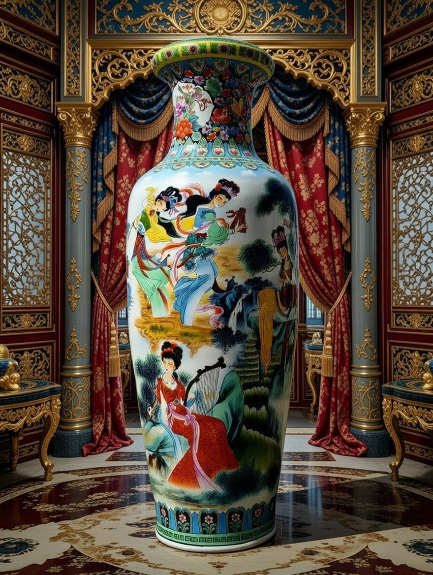 🎎🏮🇨🇳 Majestic Fine Porcelain Vase from China 🇨🇳🏮🎎