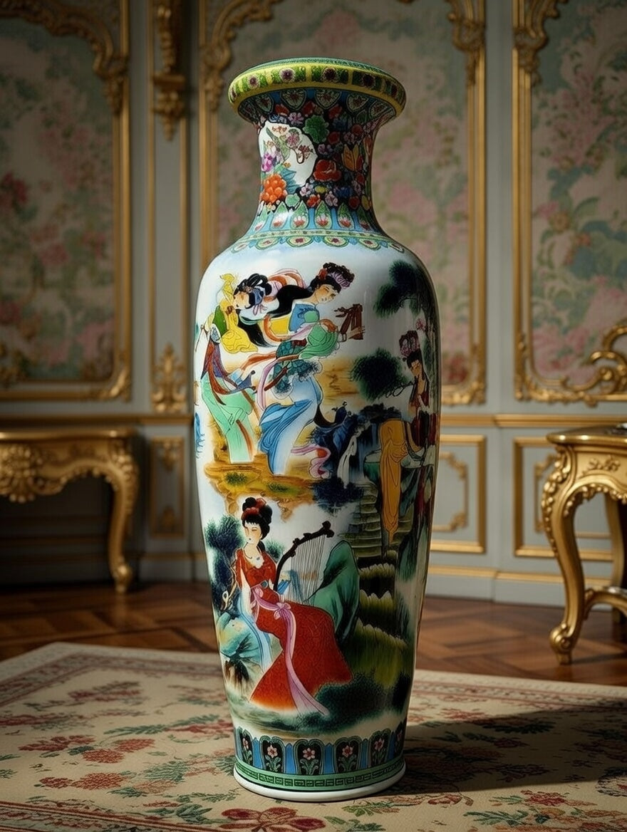 🎎🏮🇨🇳 Majestic Fine Porcelain Vase from China 🇨🇳🏮🎎