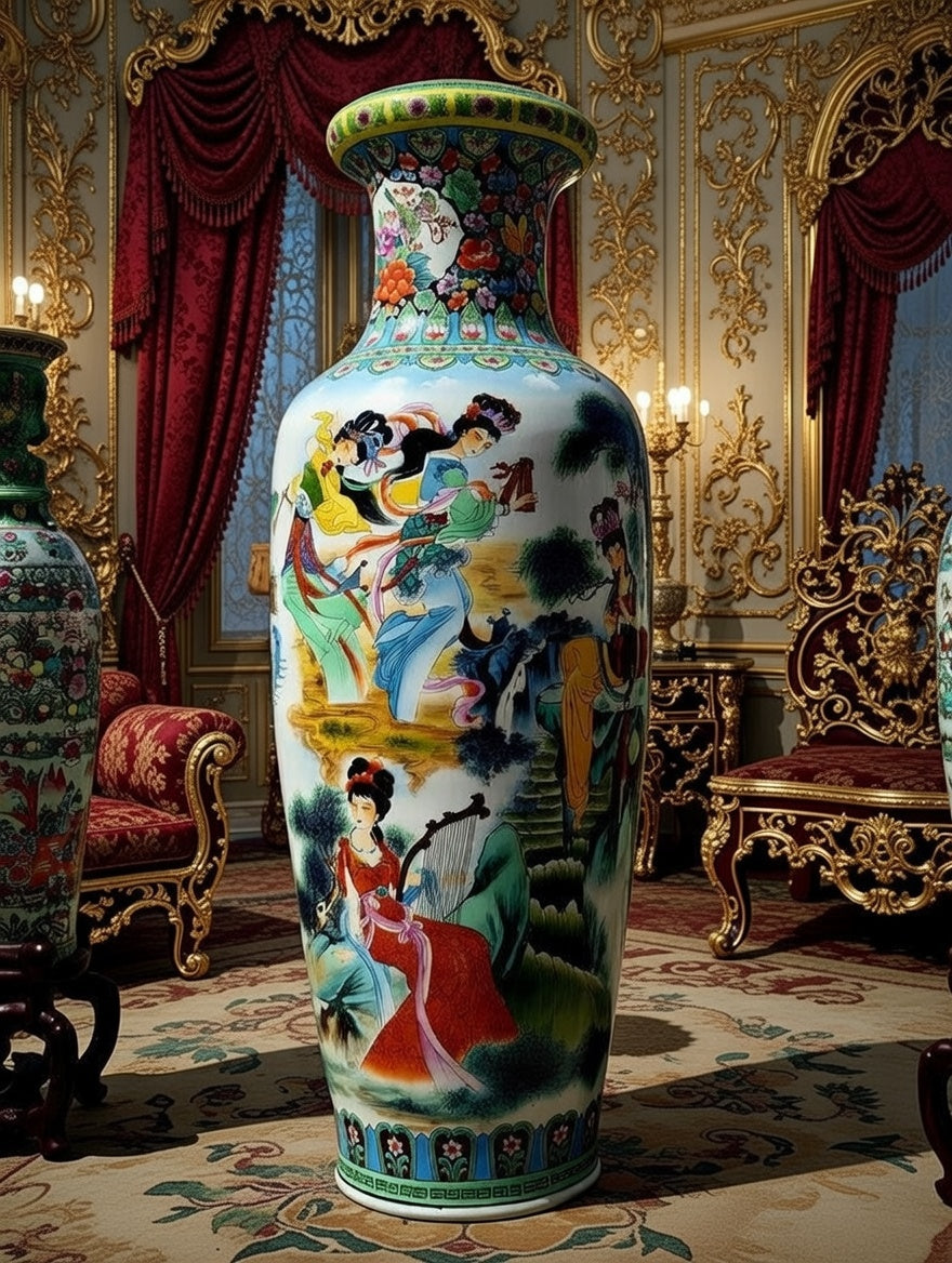 🎎🏮🇨🇳 Majestic Fine Porcelain Vase from China 🇨🇳🏮🎎