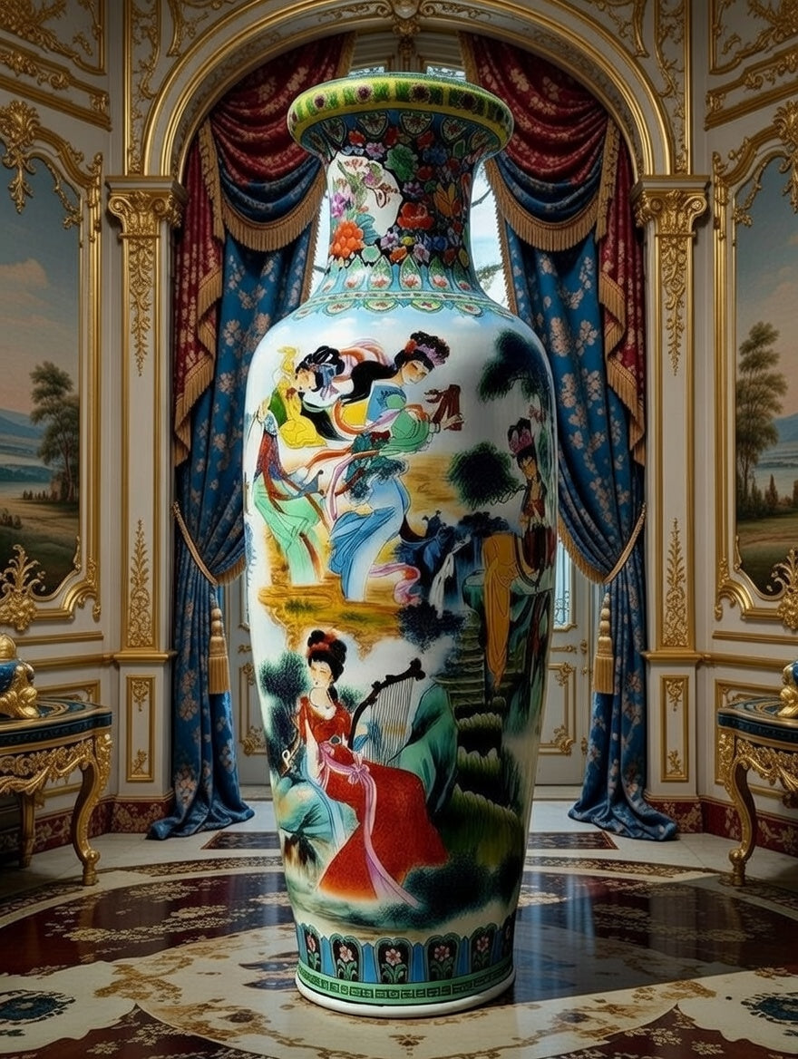🎎🏮🇨🇳 Majestic Fine Porcelain Vase from China 🇨🇳🏮🎎