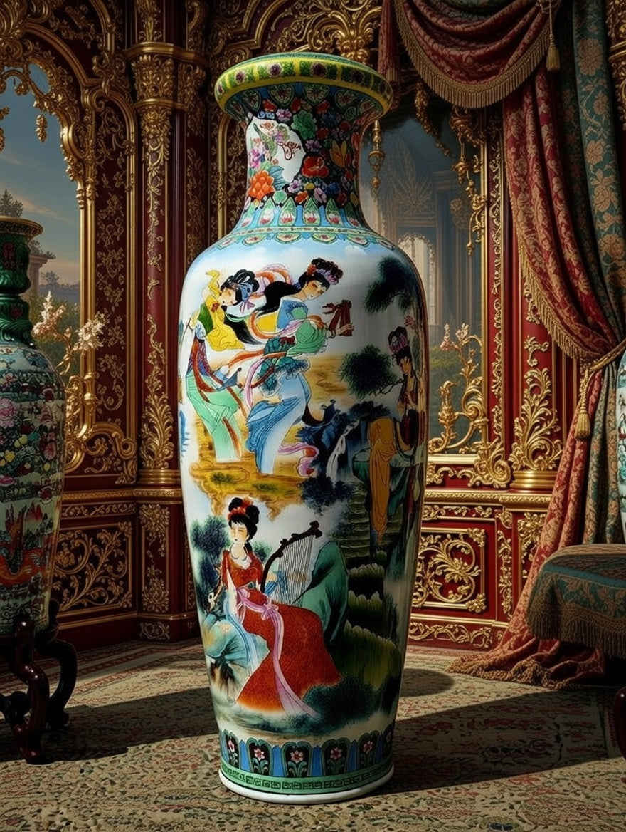 🎎🏮🇨🇳 Majestic Fine Porcelain Vase from China 🇨🇳🏮🎎