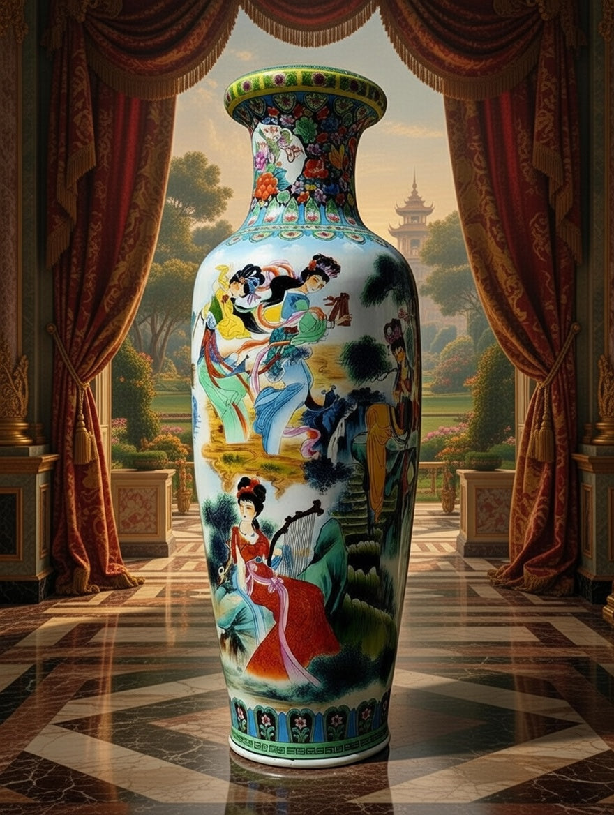 🎎🏮🇨🇳 Majestic Fine Porcelain Vase from China 🇨🇳🏮🎎