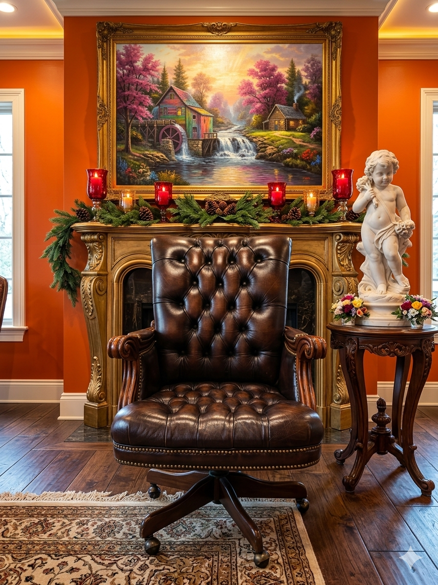 Silla Ejecutiva Chesterfield en Cuero Autentico – Elaborada por Coaster Furniture 🪑🏛️🪶