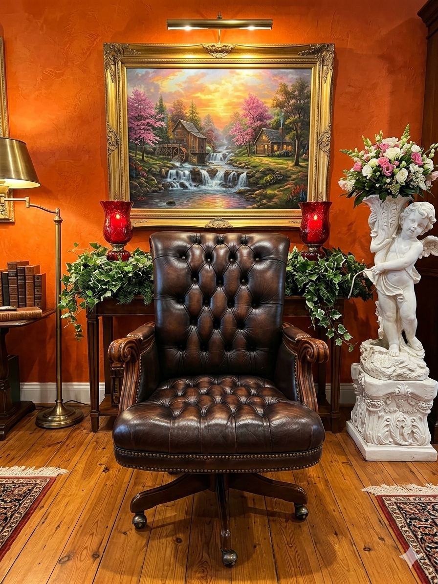 Silla Ejecutiva Chesterfield en Cuero Autentico – Elaborada por Coaster Furniture 🪑🏛️🪶