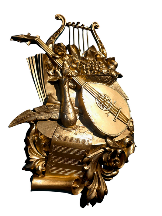 🌺 🎼 Placas colgantes Syroco 1971 – Mandolina & Sinfonía decorativa vintage (2 piezas) 🎼🖌️🎨