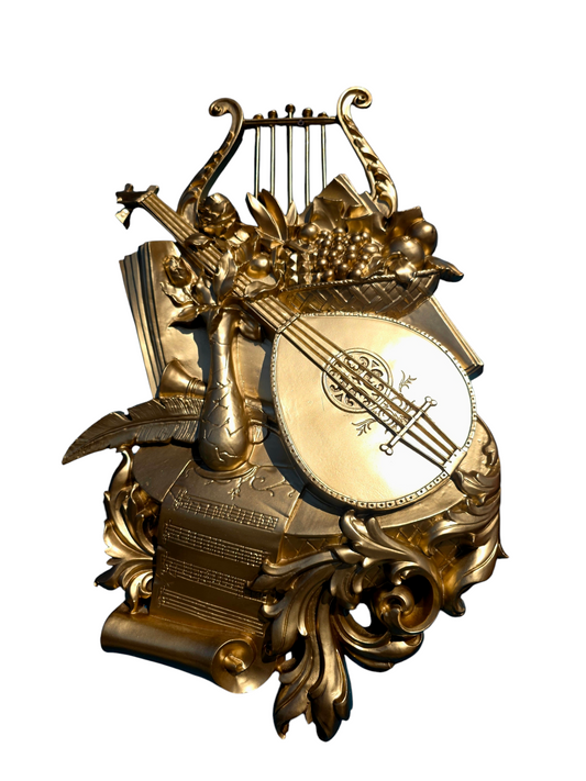 🌺 🎼 Placas colgantes Syroco 1971 – Mandolina & Sinfonía decorativa vintage (2 piezas) 🎼🖌️🎨